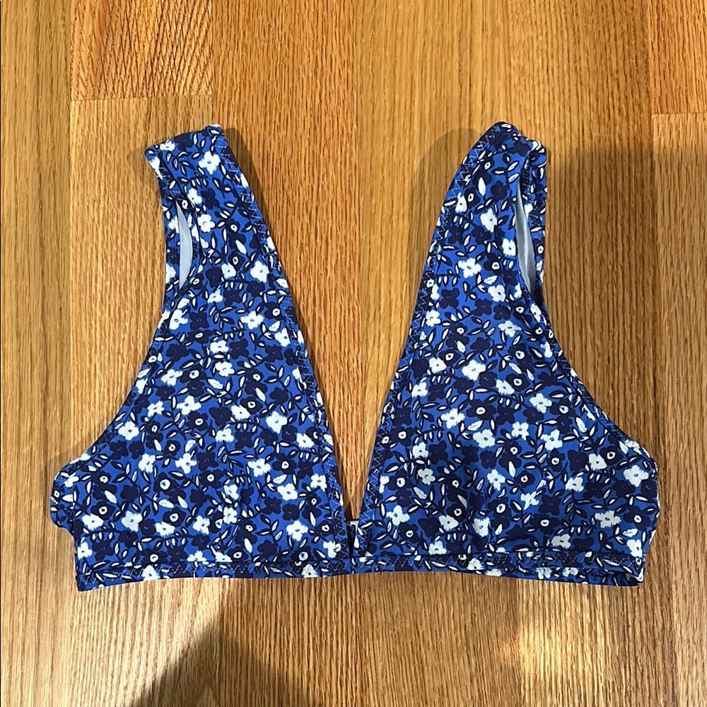 Aerie Floral Blue Women's Bikini Top